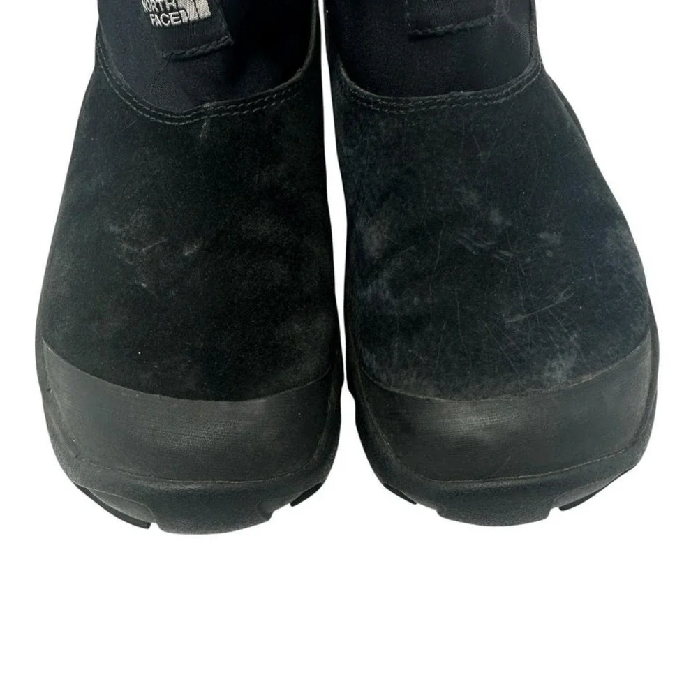 The North Face Chilkat Slip-On Black Suede Short Booties‎ Fleece Lined Unisex